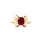vintage Gouden vintage ring met robijn 14 krt