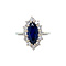 vintage Witgouden vintage entourage ring met saffier en diamant 18 krt