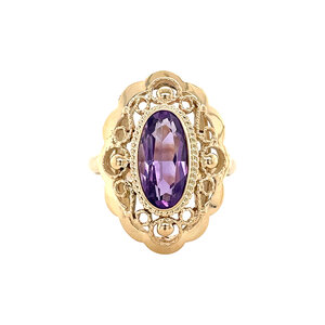 Gold ring with amethyst 14 kt