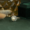 vintage White gold vintage entourage ring with pearl and spinel 18 kt