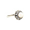 vintage White gold vintage entourage ring with pearl and spinel 18 kt