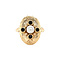 vintage Gouden vintage entourage ring met parel en granaat 14 krt