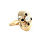 vintage Gold vintage entourage ring with pearl and garnet 14 kt