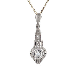 Bicolour gouden hanger met diamant 14 krt