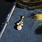 vintage Gouden vintage hanger met parel en diamant 14 krt