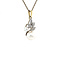 vintage Golden vintage pendant with pearl and diamond 14 kt