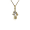 vintage Golden vintage pendant with pearl and diamond 14 kt