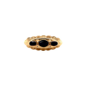 Gouden broche met granaat 14 krt