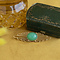 vintage Gouden vintage broche met chrysopraas 14 krt