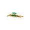 vintage Gold vintage brooch with chrysoprase 14 kt