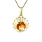 vintage Gouden vintage hanger met citrien 14 krt