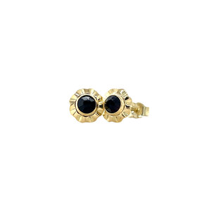 Gold stud earrings with garnet 14 ct