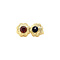 vintage Gold vintage stud earrings with garnet 14 kt
