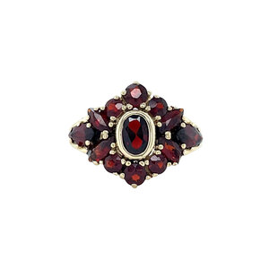 Gold ring with garnet 14 kt