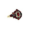 vintage Golden vintage entourage ring with garnet 14 kt