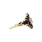 vintage Golden vintage entourage ring with garnet 14 kt