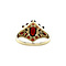 vintage Golden vintage entourage ring with garnet 14 kt