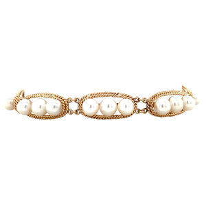 Gold bracelet with pearl 14 kt