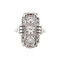 vintage White gold vintage princess ring with diamond 14 kt/950