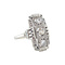 vintage White gold vintage princess ring with diamond 14 kt/950