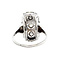 vintage White gold vintage princess ring with diamond 14 kt/950