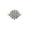 vintage Gouden vintage entourage ring met diamant 14 krt