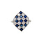 vintage Platinum vintage ring with sapphire and diamond 900