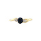 vintage Gouden vintage slag ring met saffier en diamant 14 krt