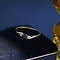 vintage Gouden vintage slag ring met saffier en diamant 14 krt