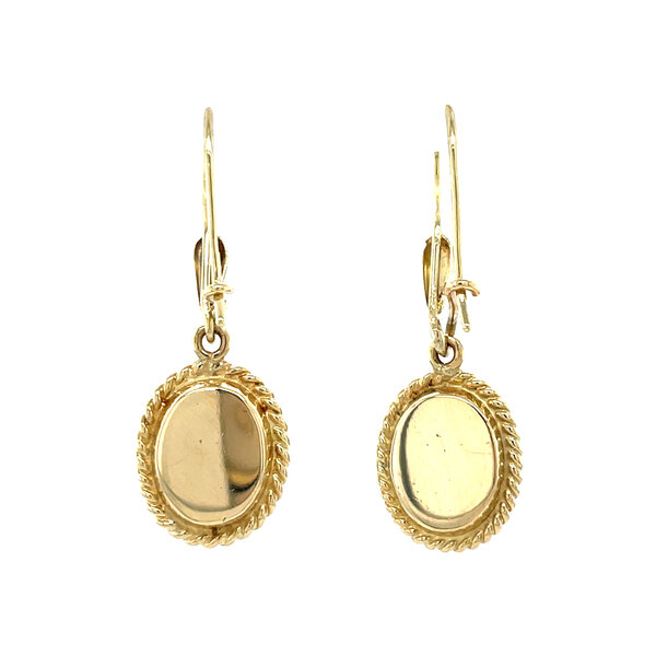 vintage Gouden vintage oorhangers met opaal triplet 14 krt