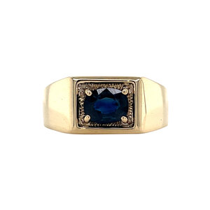 Gouden ring met saffier 14 krt
