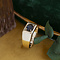 vintage Gouden vintage zegel ring met saffier 14 krt