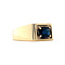 vintage Gouden vintage zegel ring met saffier 14 krt