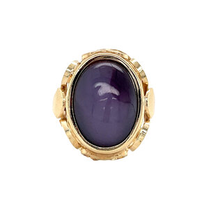 Gold ring with colored gemstone 14 kt