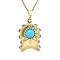 vintage Gouden vintage klok hanger met kleursteen 14 krt