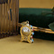 vintage Gouden vintage klok hanger met kleursteen 14 krt