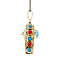 vintage Gouden vintage klok hanger met kleursteen 14 krt