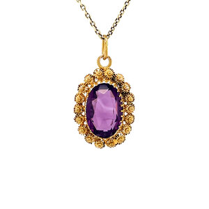 Gold pendant with colored stone 20 kt