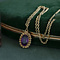 vintage Gouden vintage hanger met kleursteen 20 krt