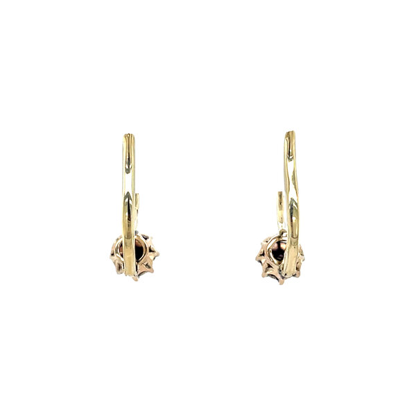 vintage Gouden vintage oorhangers met roosdiamant 14 krt