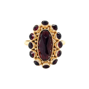 Gold ring with garnet 14 carat