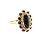 vintage Golden vintage entourage ring with garnet 14 carat