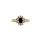 vintage Vintage entourage ring met saffier en diamant 9 krt