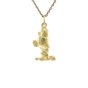 Golden poodle pendant 14 kt