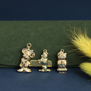 Golden vintage poodle pendant 14 kt