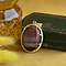 vintage Gouden vintage hanger met streepagaat 14 krt