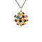 vintage Golden vintage sputnik pendant with coloured stone 14 carat