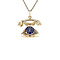 vintage Gouden vintage telefoon hanger met emaille 14 krt