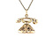 vintage Gouden vintage telefoon hanger met emaille 14 krt
