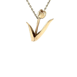 Golden tulip pendant 14 kt